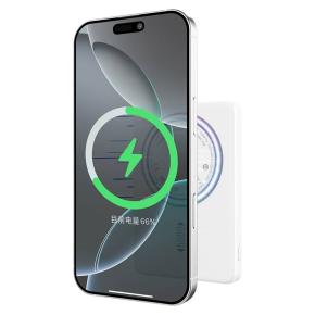 OKZU 5000mAh White C0525 Ultra Slim Magnetic Power Bank 15W Wireless Charging PD20W Power Bank