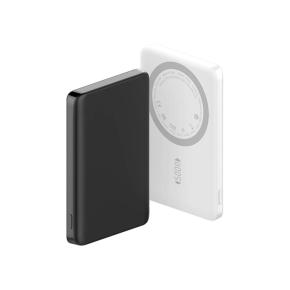 OKZU C0528 Black and White Ultra Slim Magnetic Wireless Charging Power Bank 5000mAh 15W Fast Charging Type-C Portable Charger
