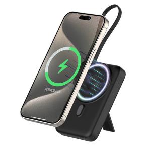 OKZU C1037 Black 22.5W Fast Charging 10000mAh Magnetic 15W Wireless Power Bank built-in able iWatch Charger PD20W Portable Mobile Power